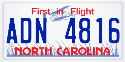 NC license plate ADN4816