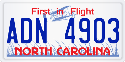 NC license plate ADN4903