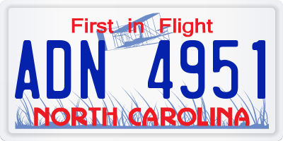 NC license plate ADN4951