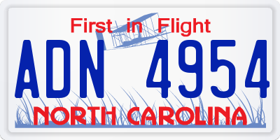 NC license plate ADN4954