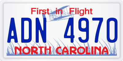 NC license plate ADN4970