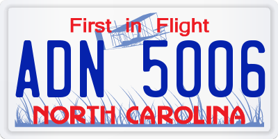 NC license plate ADN5006