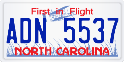 NC license plate ADN5537