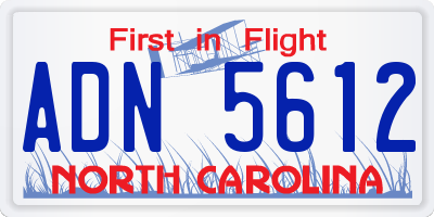 NC license plate ADN5612