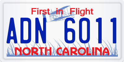 NC license plate ADN6011
