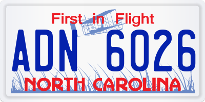 NC license plate ADN6026