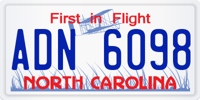 NC license plate ADN6098