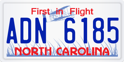 NC license plate ADN6185