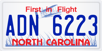 NC license plate ADN6223