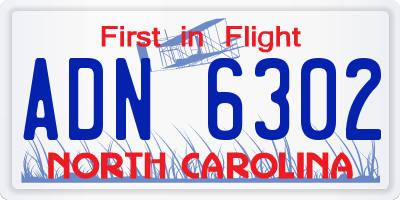 NC license plate ADN6302