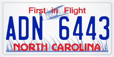 NC license plate ADN6443
