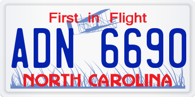 NC license plate ADN6690