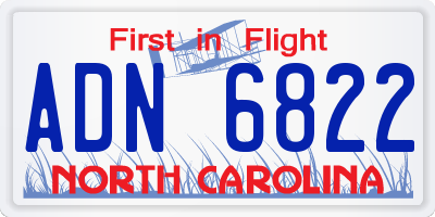 NC license plate ADN6822