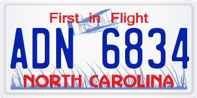 NC license plate ADN6834