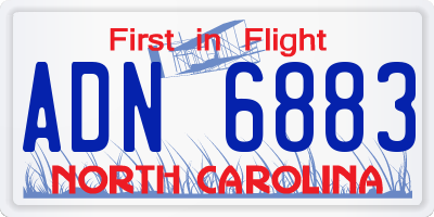 NC license plate ADN6883
