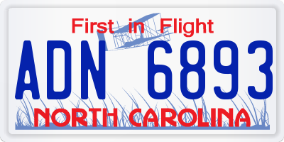 NC license plate ADN6893