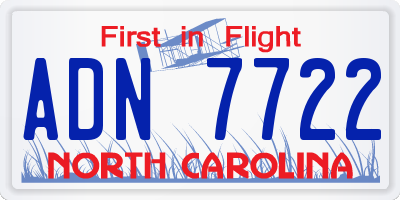 NC license plate ADN7722