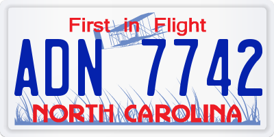 NC license plate ADN7742