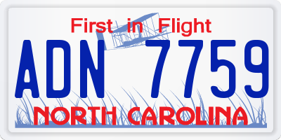 NC license plate ADN7759
