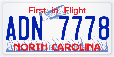 NC license plate ADN7778