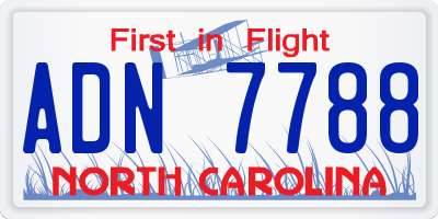 NC license plate ADN7788