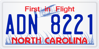 NC license plate ADN8221