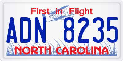 NC license plate ADN8235