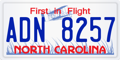 NC license plate ADN8257