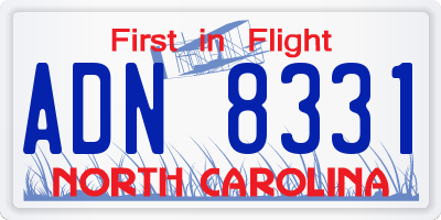 NC license plate ADN8331