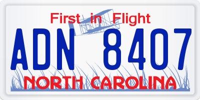 NC license plate ADN8407