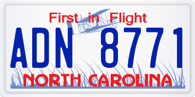 NC license plate ADN8771
