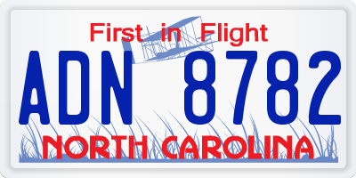 NC license plate ADN8782