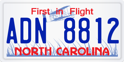 NC license plate ADN8812