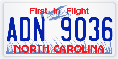 NC license plate ADN9036