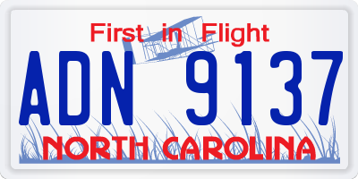 NC license plate ADN9137