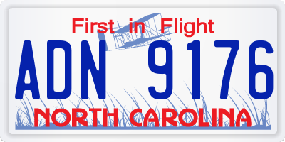 NC license plate ADN9176