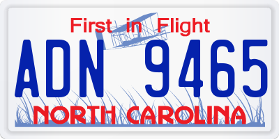 NC license plate ADN9465