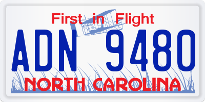 NC license plate ADN9480