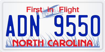 NC license plate ADN9550
