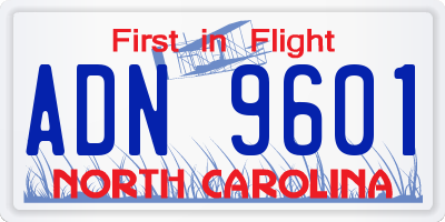NC license plate ADN9601