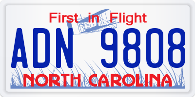 NC license plate ADN9808