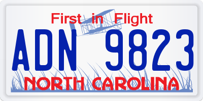 NC license plate ADN9823