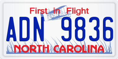 NC license plate ADN9836
