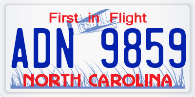 NC license plate ADN9859