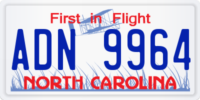 NC license plate ADN9964