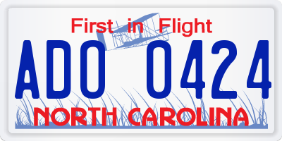 NC license plate ADO0424