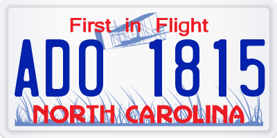 NC license plate ADO1815