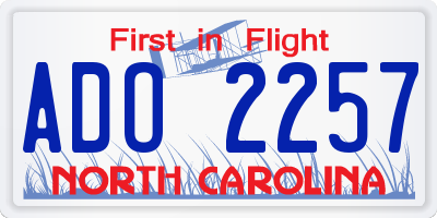 NC license plate ADO2257