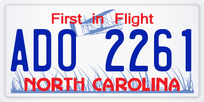 NC license plate ADO2261