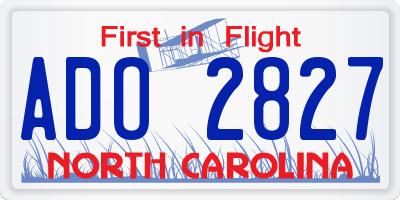 NC license plate ADO2827
